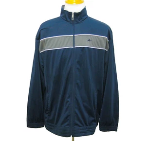 ATHLETECH Men's Size Large Blue Athletic Full Zip Track Jacket Windbreaker Coat - Picture 1 of 4