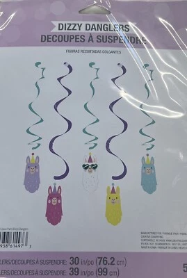 Blue and Purple Llama Dizzy Danglers 39" - Image 1 of 3