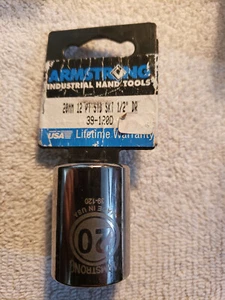NEU Armstrong 39-120 - 1/2" Antrieb 12 Punkt Standard Steckschlüssel 20 mm USA - Bild 1 von 9