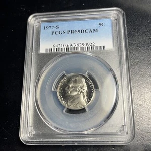 1977-S PCGS PR69DCAM Proof Jefferson Nickel .05 5 cents - Picture 1 of 2