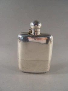 #185, Großbritannien Schnapsflasche Flachmann, Sterlingsilber, James Dixon, JD&S - Bild 1 von 4