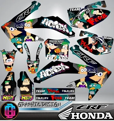  Комплект графических наклеек Honda CRF 450R 2005–2008 пегатины  - Изображение 1 из 2