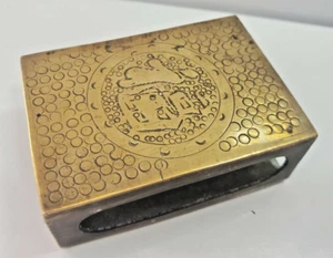  BRASS VINTAGE / ANTIQUE MATCH  SAFE / HOLDER / CASE  985/31 - Picture 1 of 5