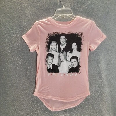 Camiseta FRIENDS Mujer Top XS Rosa Gráfico Pandilla Transparente Programa de TV Manga Corta Crew Foto 1 de 4