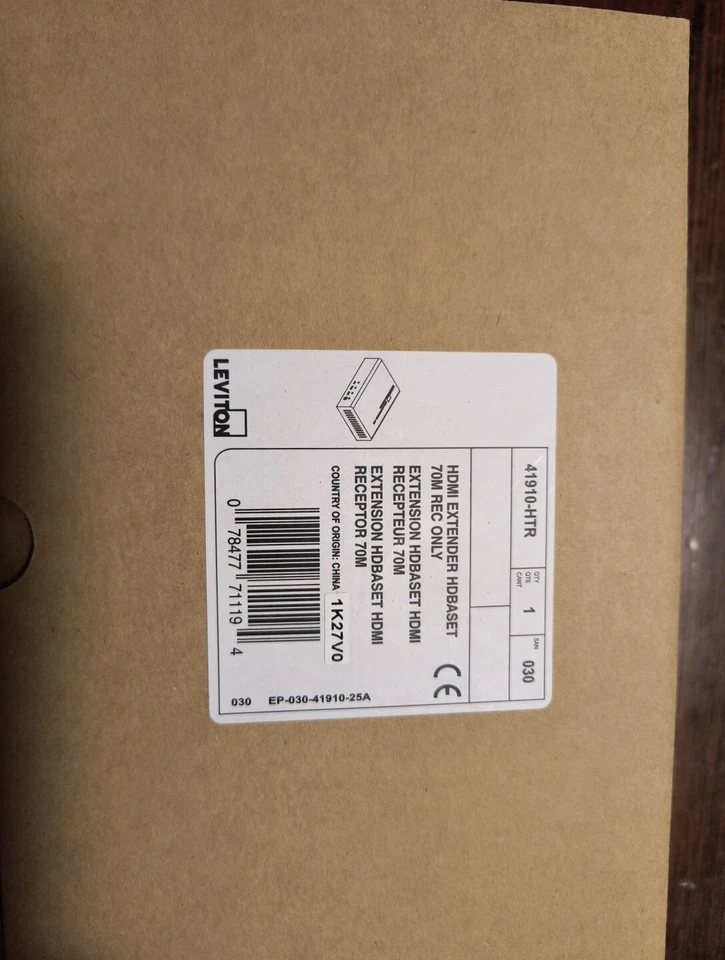 Receptor Leviton 41910-HTR HDBaseT Extender 70M Foto 1 de 3