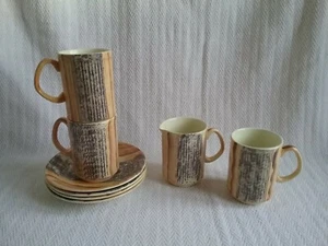 Vintage Retro Price Kensington Phoenician 3 Cups, 4 Saucers & Milk Jug - Picture 1 of 9