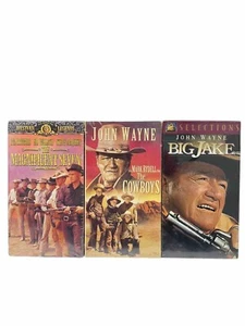 VHS 3 Tape Lot Charles Bronson Steve McQueen John Wayne Cowboy Western Movies - Picture 1 of 7