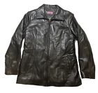 Excelled Collection women's Brown Color leather jacket size Large Zipper closure