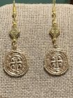 NEW ITEM***HANDCRAFTED GREEK ETRUSCAN COIN EARRINGS MADE IN GREECE.g style#2