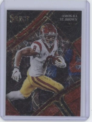 2023 Panini Select Draft Picks #156 Amon-Ra St. Brown Red Lazer Prizm - Image 1 of 2