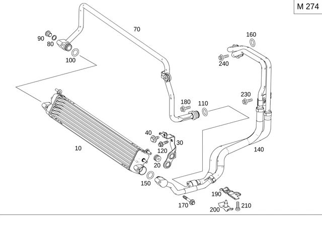 Soporte izquierdo enfriador de aceite original mercedes-benz c 300 2015-2016 2055019600 Foto 1 de 1