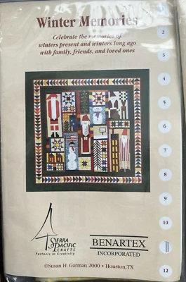 Trapunte Quakertown Benartex Winter Memories blocco del mese kit trapunta 2000 nuove con scatola - Immagine 1 di 4
