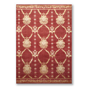 6' x 9' Couristan Hand Knotted Wool & Silk S.fine Damask Tibetan Area Rug Rust