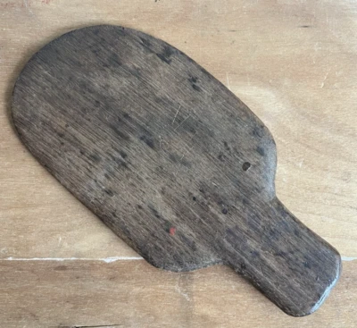 Antique Wood Dough Bowl Scraper Woodenware Primitive Butter Paddle Ladle 1800s - Image 1 of 4