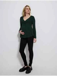 Maternity Green V Neck Twist Front Top size uk 20 G1 - Picture 1 of 3