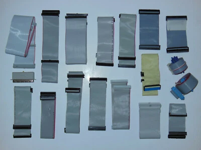 Vintage 18pc Computer Ribbon Cable Lot 26/34/36/40/50pin DB25 SCSI Terminator - Image 1 of 4