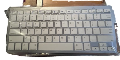 Wireless Bluetooth Keyboard Silver with White Keys Up to 10 meters Distance - Image 1 of 4