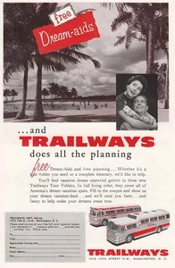 1956 Trailways: Free Dream-Aids, Couple Vintage Print Ad - Picture 1 of 1