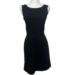 DVF Diane Von Furstenburg Womens 2 Black Sleeveless Dress Back Zip Pockets - Picture 1 of 9