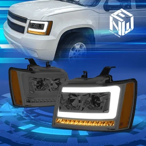 For 07-14 Tahoe Suburban LED DRL Sequential Signal Projector Headlight Lamp Pair - Picture 1 of 8
