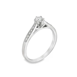Ladies 18ct White Gold Diamond Ring - Size J - 0.30ct - Picture 1 of 5