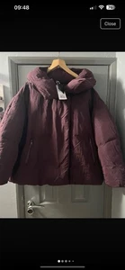 Burgundy Shower Proof Jacket With Popper Studs Front And Side Next Size 10 - Picture 1 of 10