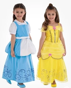 Beauty Beast Belle Girls Costume Medium 8 Reversible Blue Yellow Transforming - Picture 1 of 12