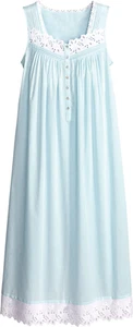 Eileen-West Turquoise Sea Glass Nightgown Turquoise REG/PLUS LIMITED DEAL! - Picture 1 of 4