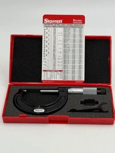 STARRETT 436.1XRL-2 MICROMETER 1"-2" CARBIDE .001 MACHINIST TOOLS - Picture 1 of 9
