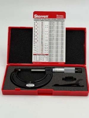 STARRETT 436.1XRL-2 MICROMETER 1"-2" CARBIDE .001 MACHINIST TOOLS - Image 1 of 4