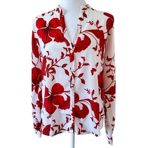 Moda Nova Floral Emociones Cuello en V Mangas Largas Blusa Rojo/Blanco Combo XS NUEVO CON ETIQUETAS - Imagen 1 de 8