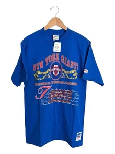 Vintage NWT 90's New York Giants Nutmeg Mills T-shirt Size L Blue G-Men NFL - Picture 1 of 4