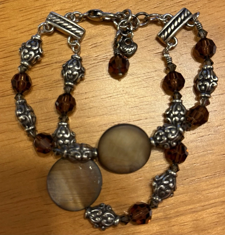 Браслет с бисером Brighton Utopia 2 многожильный коричневый и серебристый снят с производства - Изображение 1 из 4