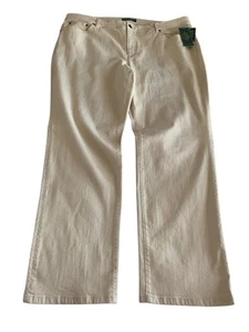Pantalones de mezclilla Lauren Ralph Lauren LRL tostados para mujer talla 22W clásicos rectos elásticos - Imagen 1 de 8