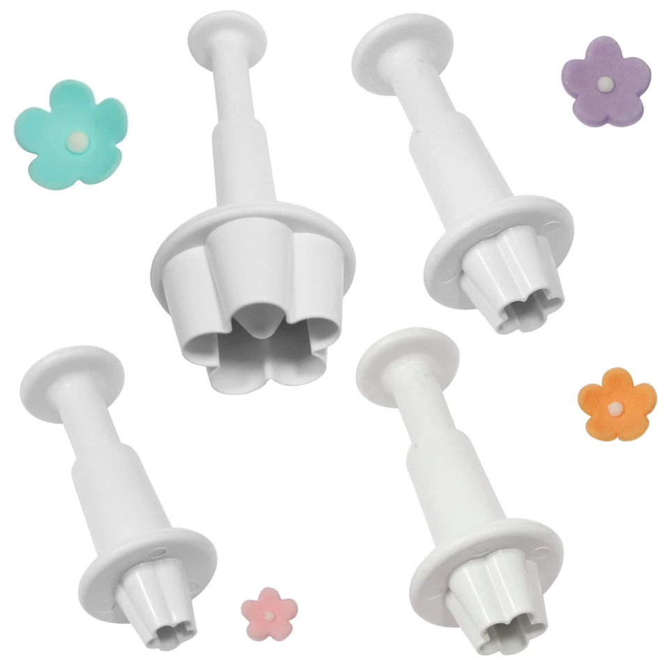 PME FLOWER BLOSSOM Plastic Plunger Cutter Sugarcraft Sugarpaste Cup Cake Icing - Image 1 of 1