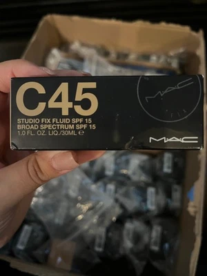 MAC Studio Fix Fluid SPF15 Foundation Shade C45 (Cool Undertone ) -1oz/30ml-NIB - Image 1 of 3