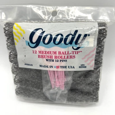 Rodillos de cepillo Goody vintage con pasadores 12 rizadores medianos #9581/2 años 80 nuevos de Lote Antiguo Foto 1 de 3