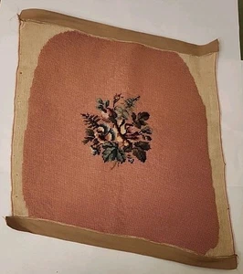 Asiento, taburete o arte vintage floral con acabado rosa punta de aguja Cottagecore 16"X 18" - Imagen 1 de 10
