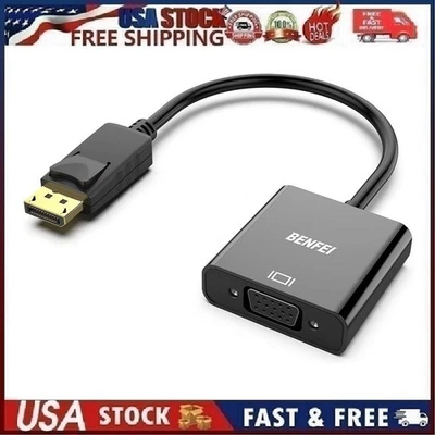 BENFEI Displayport Male to VGA Female Gold-Plated DP Male to VGA Female Adapter - Image 1 of 4