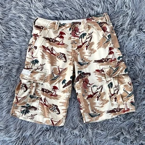 Vintage Ralph Lauren Denim & Supply Cargo Shorts Mens 30 Tropical Boats Cotton - Picture 1 of 7