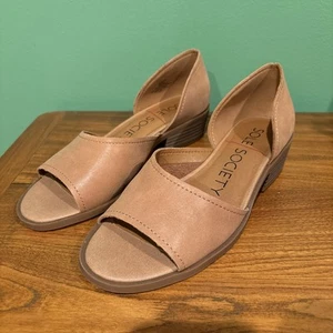 NEU Sole Society hellbraune Leder Freizeit Slipper Sandalen Größe 9M - Bild 1 von 5