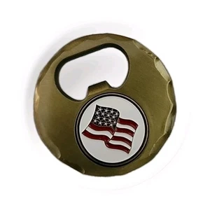 USA United States of America Flag Golf Ball Marker Magnetic Can Opener - Picture 1 of 4