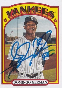 DOMINGO GERMAN SIGNED AUTO'D 2021 TOPPS HERITAGE CARD #613 NEW YORK YANKEES - Picture 1 of 3