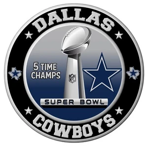 Dallas Cowboys Super Bowl Championship Sticker, NFL Decal 12 Different Sizes - Picture 1 of 2