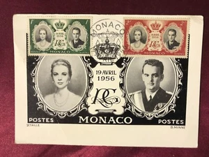 1956 19 April MONACO-Prince & Princess GRACE KELLY MARRIAGE-Rainier-franked-PK-5 - Picture 1 of 2