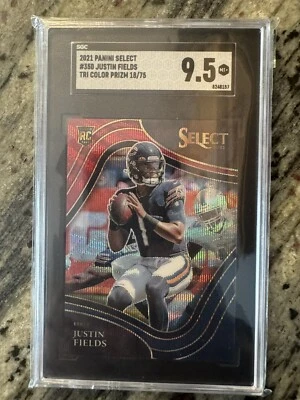 2021 Select Justin Fields Rooke RC Tri-Color Prizm /75 Field Level #350 Sgc 9.5 - Image 1 of 2