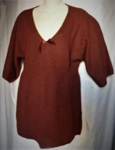 MARINA LUNA 100% CASHMERE V-NECK TUNIC SWEATER M - Picture 1 of 3