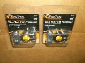 (2) DEKA Zinc Universal TOP MOUNT Battery Terminals~6 Ga. to 1 Ga.~NEW In Boxes~ - Picture 1 of 6