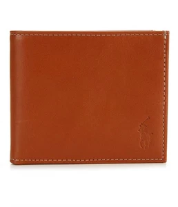 POLO RALPH LAUREN MEN’S LEATHER BILLFOLD WALLET ONGOING BROWN #405914245002-NWT - Picture 1 of 3