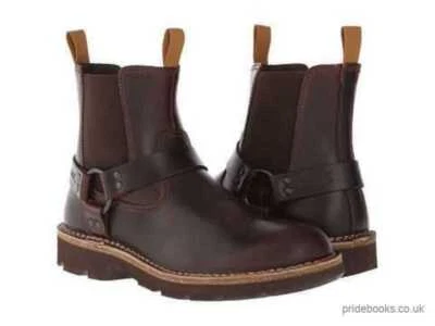 Stivali Chelsea Clarks & NORTON MELLOR da uomo nuovi con scatola in pelle marrone scuro